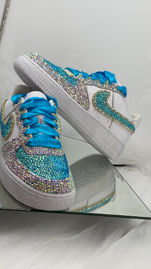 Blinged Sneakers /w Crystal AB Closed Chain Trimmed around Swoosh